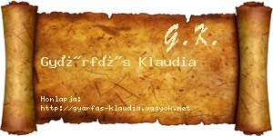 Gyárfás Klaudia névjegykártya