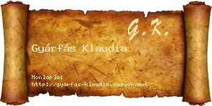 Gyárfás Klaudia névjegykártya