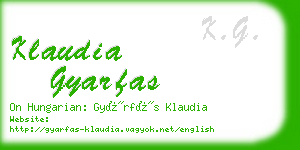 klaudia gyarfas business card